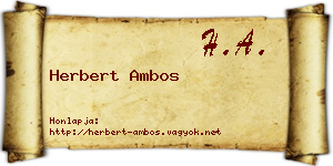 Herbert Ambos névjegykártya